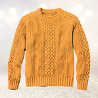Men's Cable Knit Crew Neck Contemporary Relaxed Fit Sweater Pullover