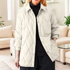 Women's Lightweight Quilted Button Front Jacket Relaxed Casual Everyday Layering Coat