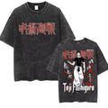 Anime Goth Japanese Streetwear Oversized Graphic T-Shirt with Horror Manga Aesthetic