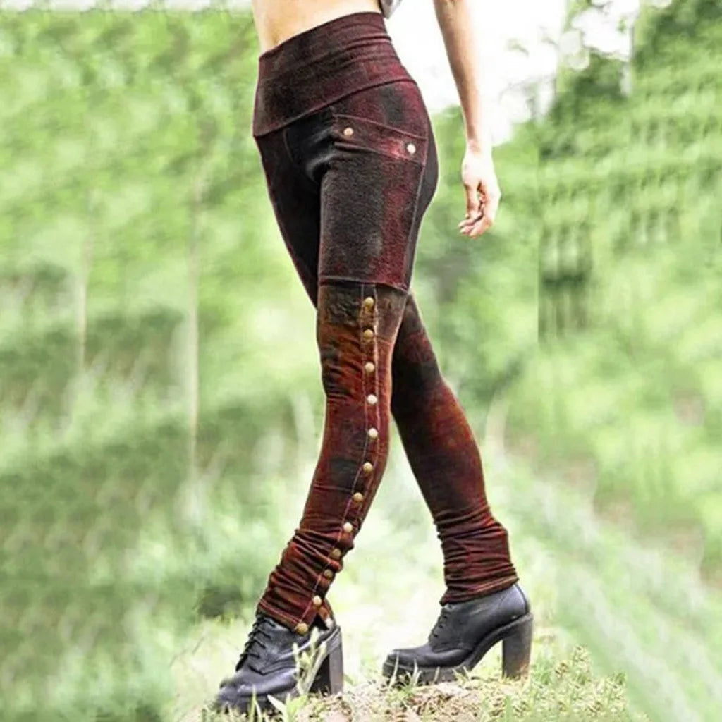 High Waist Rivet Detail Skinny Pants Alternative Fashion Streetwear Bottoms