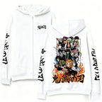 Adventure Streetwear Zip Hoodie with Dynamic Manga Artwork