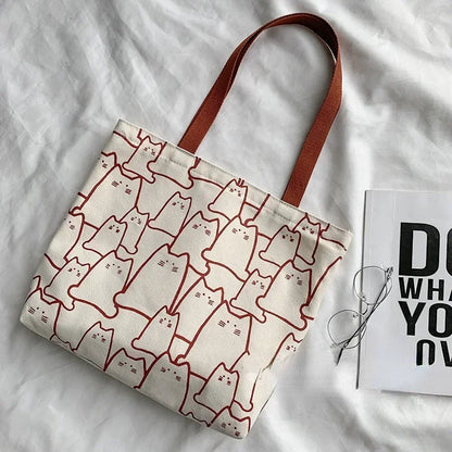 Graphic Print Everyday Tote Shoulder Bag with Structured Carry Design