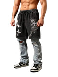 Vintage Washed Cotton Drawstring Shorts with Relaxed Fit and Utility Pockets