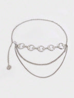 Layered Moon Charm Waist Chain for Gothic and Celestial Fashion Styling