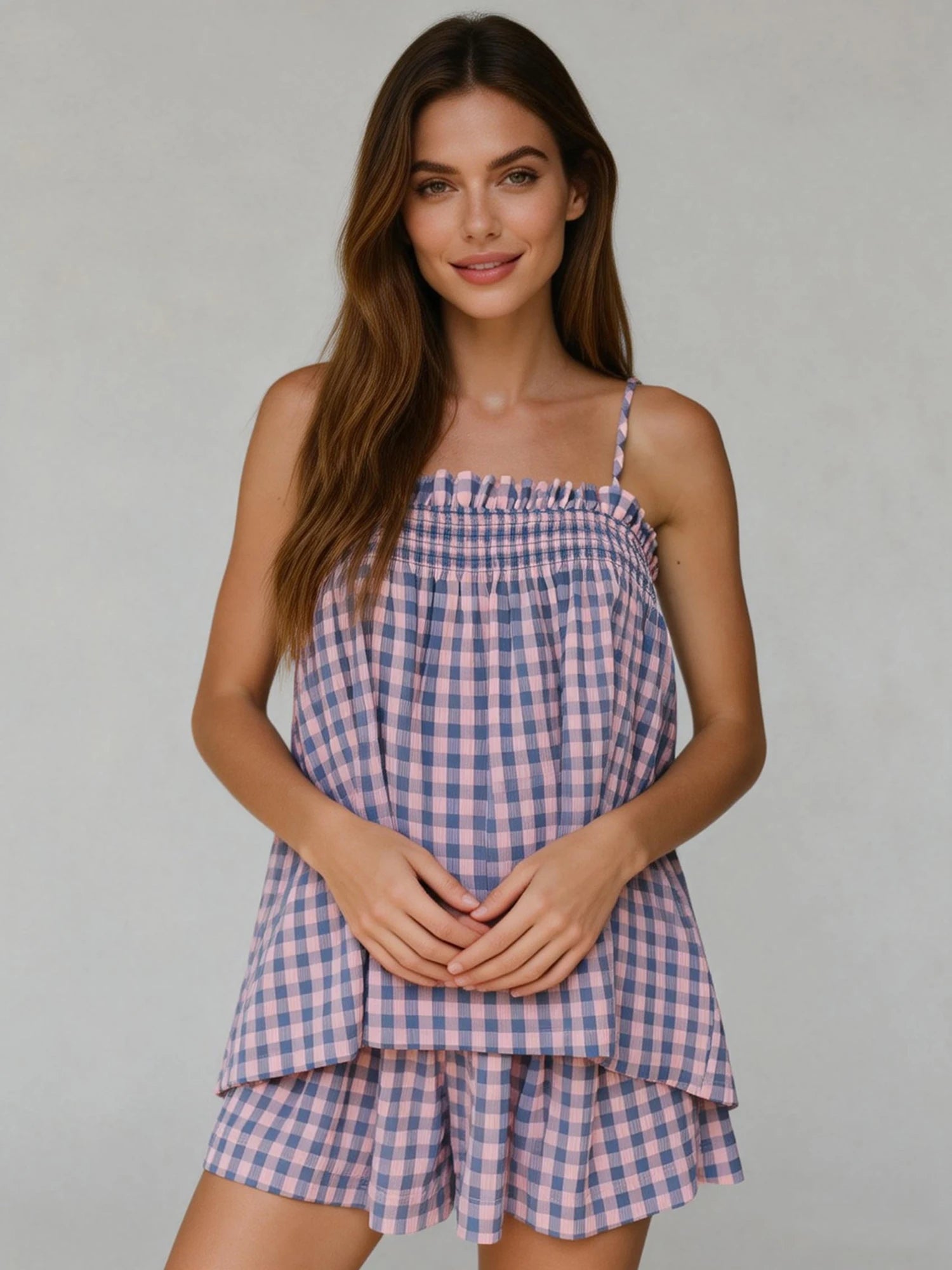 Women's Floral Print Cami and Shorts Co-Ord Set Relaxed Summer Outfit