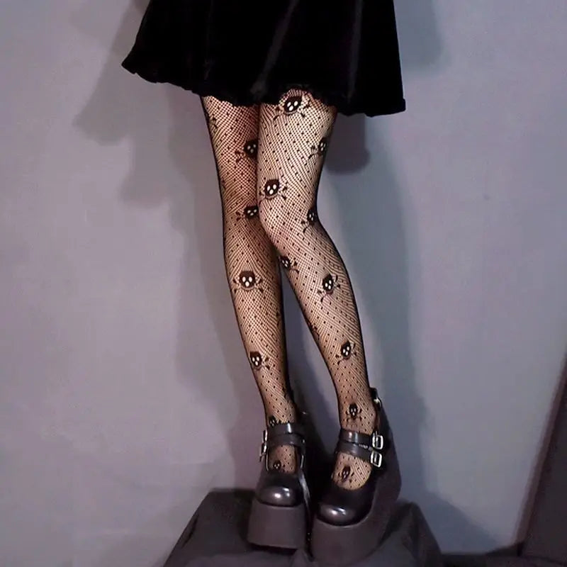 Spider Web Pattern Fishnet Tights Gothic Alternative Fashion Mesh Hosiery
