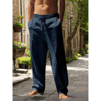 Men's Drawstring Wide Leg Casual Pants with Relaxed Fit and Lightweight Everyday Comfort