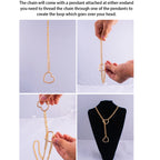 Heart Lariat Chain Necklace for Gothic Punk and Dark Feminine Fashion