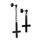 Gothic Cross Hoop Earrings for Punk and Alternative Statement Styling