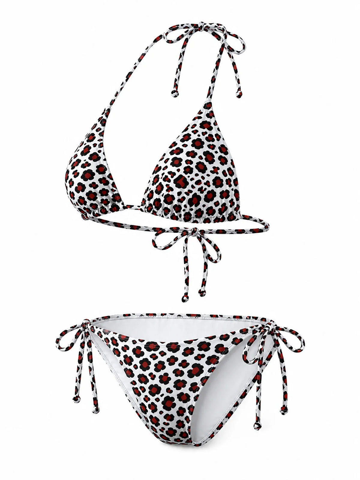 Classic Leopard Print Triangle String Bikini