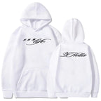 Minimalist Script Graphic Hoodie with Relaxed Streetwear Silhouette and Back Print