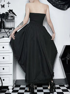 Layered Gothic Corset Dress with Dark Kawaii Alternative Fashion Aesthetic