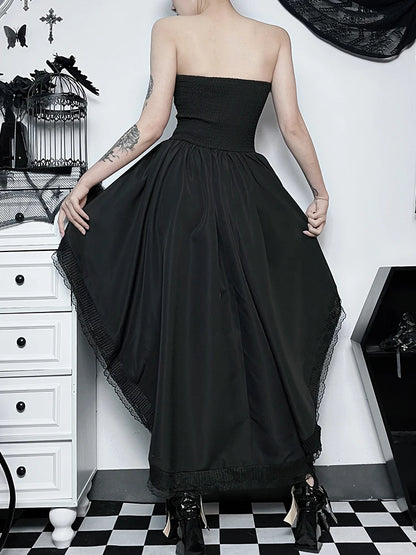 Layered Gothic Corset Dress with Dark Kawaii Alternative Fashion Aesthetic