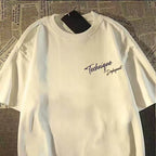 Oversized Streetwear Graphic Cotton T-Shirt with Abstract Sketch Artwork and Urban Casual Style