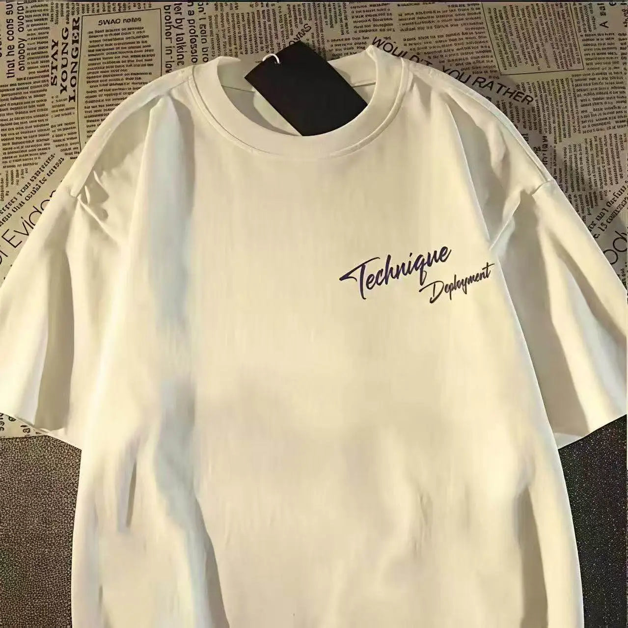 Oversized Streetwear Graphic Cotton T-Shirt with Abstract Sketch Artwork and Urban Casual Style