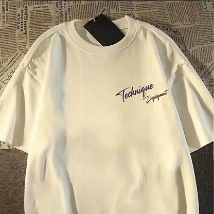 Oversized Streetwear Graphic Cotton T-Shirt with Abstract Sketch Artwork and Urban Casual Style