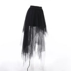 Layered Mesh Tulle Mini Skirt Irregular Gothic Alternative Fashion Bottom