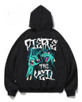 Distressed Anime Streetwear Hoodie With Retro Manga Racing Graphic