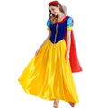 Classic Royal Princess Gown with Puffed Sleeves and Sweeping Yellow Skirt