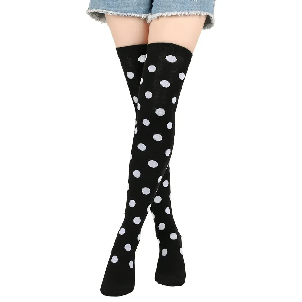 Polka Dot Over-the-Knee Socks with Soft Jacquard Knit for Casual Y2K Fashion