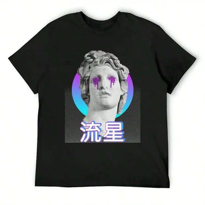 Anime Vaporwave Statue Oversized Retro Streetwear Graphic Cotton T-Shirt