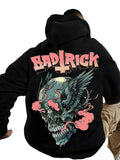 Oversized Gothic Streetwear Hoodie with Graphic Back Artwork and Relaxed Fit