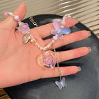 Butterfly Heart Charm Choker Necklace for Y2K and Dark Feminine Styling