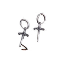 Sword Drop Hoop Earrings for Gothic Punk and Alternative Fashion
