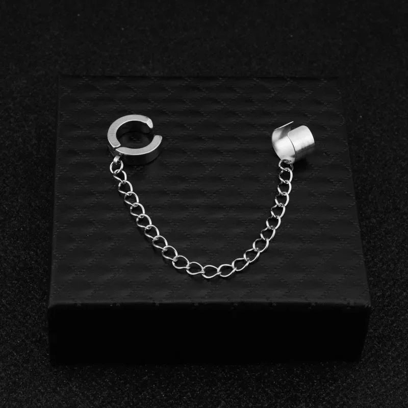 Chain Dangle Ear Cuff for Gothic Punk Alternative Fashion Styling