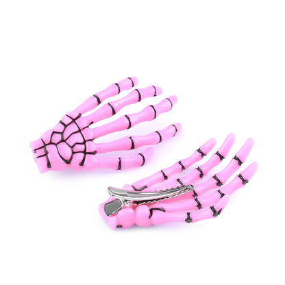 Skeleton Bone Hair Clip Set Gothic Punk Statement Hairstyle Accessories
