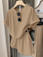 Oversized T-Shirt and Drawstring Shorts Casual Streetwear Co-Ord Set