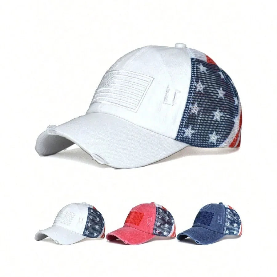 Unisex Mesh Baseball Cap with Embroidered Graphic Patch for Casual Outdoor Streetwear Style