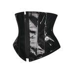 Glossy PVC Underbust Corset Belt with Structured Panels and Sculpted Fit