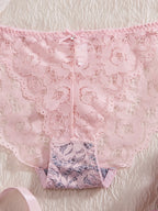 Elegant Floral Lace Scalloped Underwire Bra and Panty Set