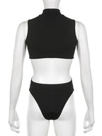 Cutout Sleeveless Bodycon Bodysuit for Gothic Techwear Alternative Fashion