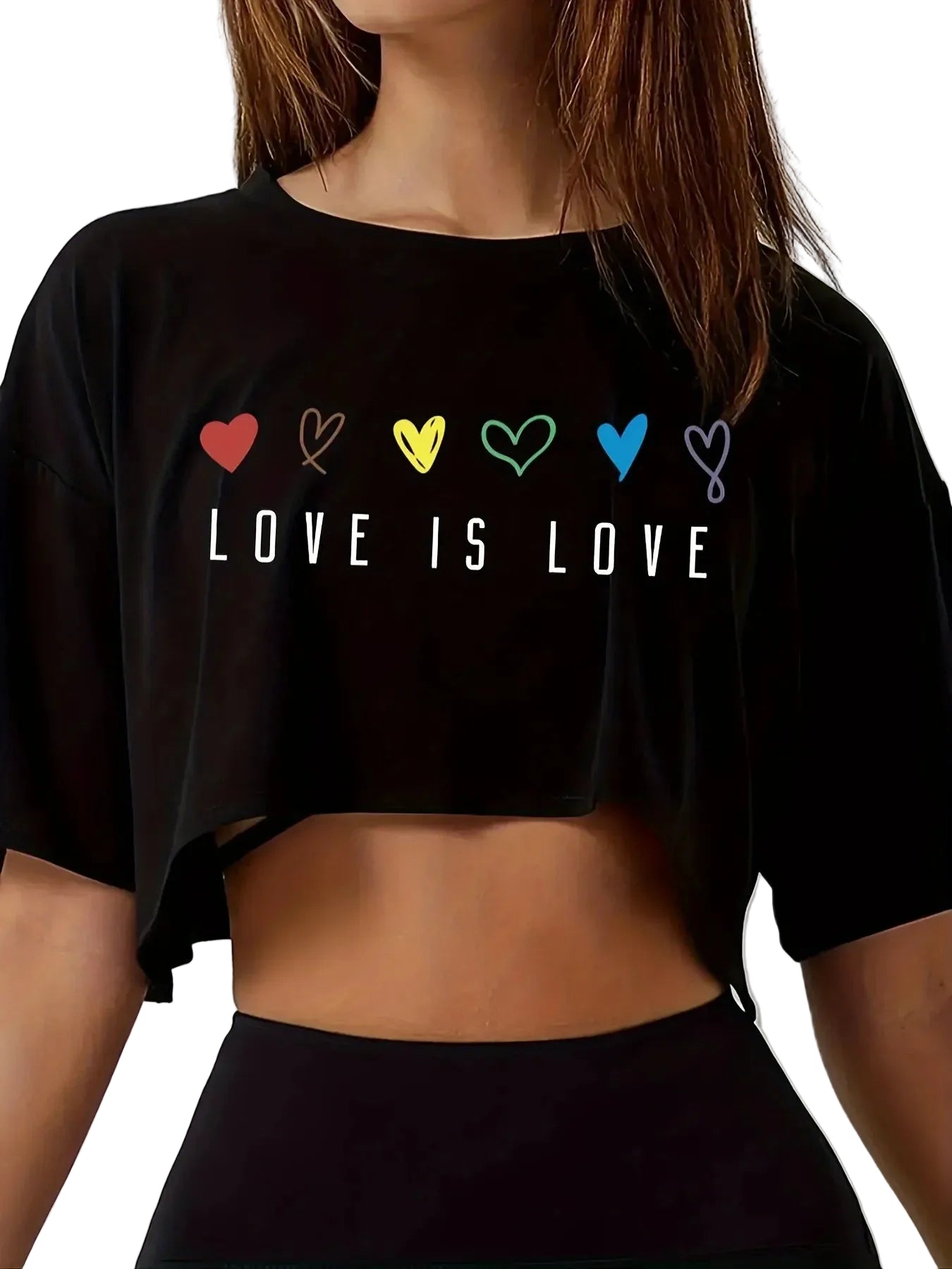 Women's Relaxed Graphic Crop T-Shirt for Casual Everyday Streetwear Modern Fashion Style