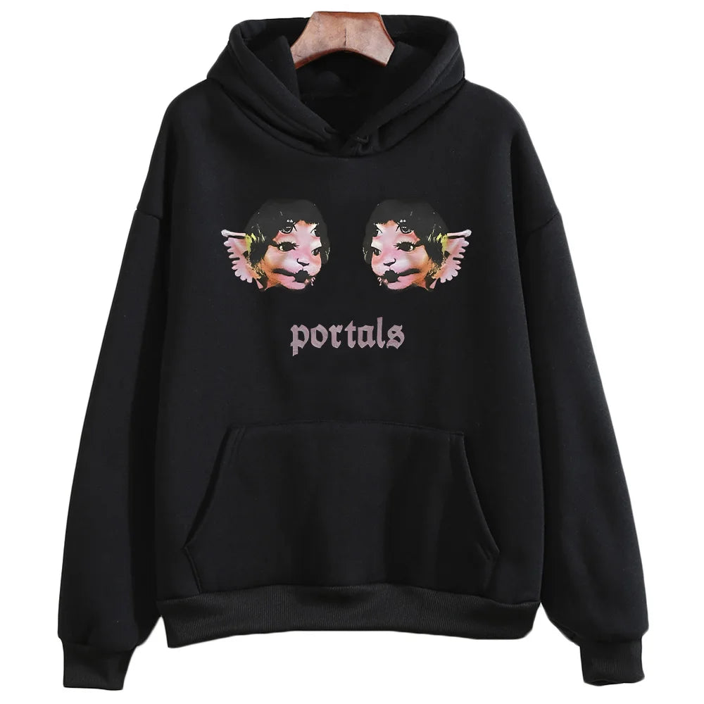 Fantasy Character Graphic Hoodie with Relaxed Streetwear Fit and Front Artwork