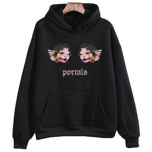 Fantasy Character Graphic Hoodie with Relaxed Streetwear Fit and Front Artwork