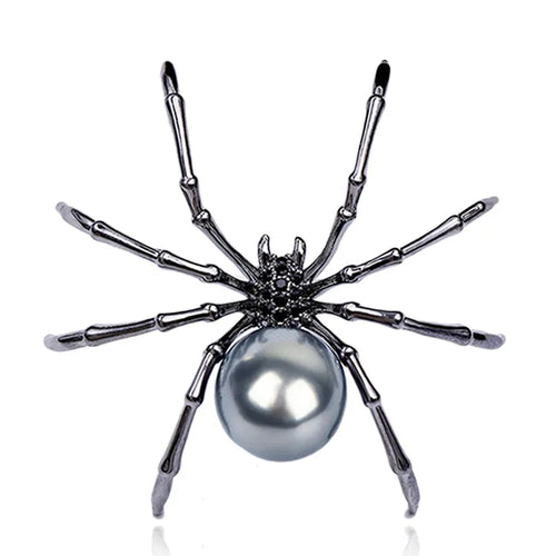 Alternative Statement Spider Brooch Pin with Modern Artistic Insect Design - BigCat Streetwear