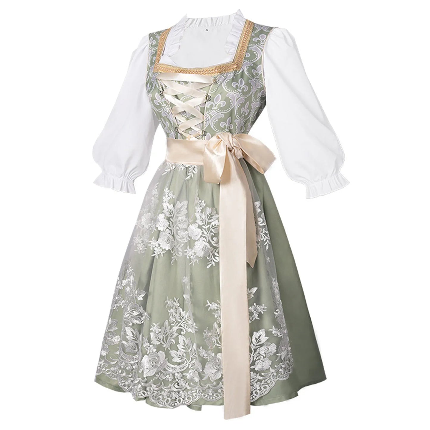 Vintage Floral Cottage Style Midi Dress with Soft Alternative Fashion Aesthetic