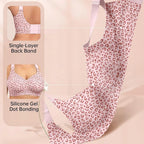 Pink Leopard Print Seamless Wire-Free Full-Coverage Support Bra