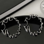 Oversized Twisted Hoop Earrings Alternative Fashion Statement Jewelry