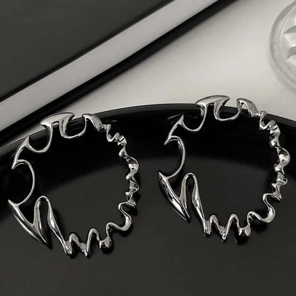 Oversized Twisted Hoop Earrings Alternative Fashion Statement Jewelry