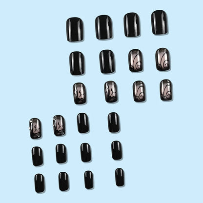 Gothic Abstract Swirl Press-On Nail Art Set