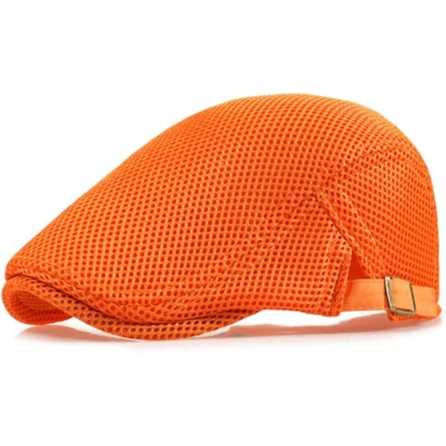 Breathable Mesh Ivy Flat Cap Adjustable Cotton Casual Vintage Driving Streetwear Hat