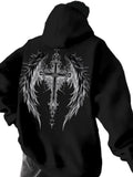 Distressed Gothic Anime Hoodie With Oversized Alternative Streetwear Style