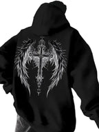 Distressed Gothic Anime Hoodie With Oversized Alternative Streetwear Style