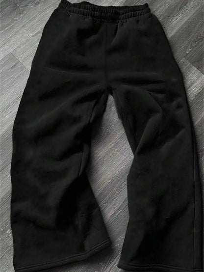 Loose Fit Drawstring Sweatpants with Graphic Print Relaxed Streetwear Jogger Pants