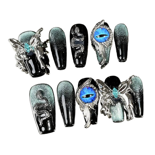 Mystic Gothic 3D Nail Charm Set with Alternative Statement Art Details