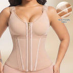 Underbust Waist Cincher Vest with Adjustable Straps and Zip Closure